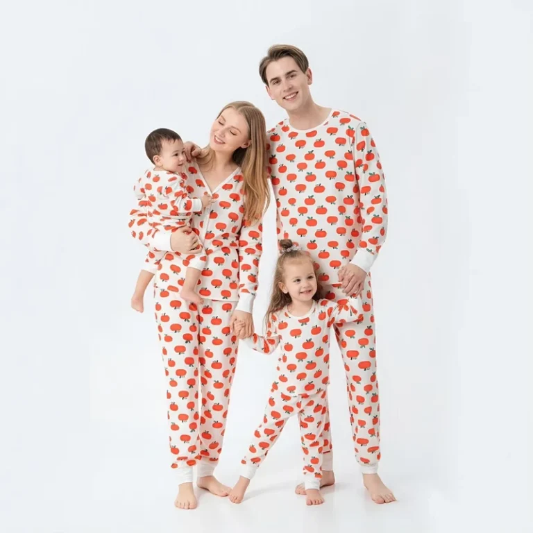 CHINEE-Hongbo-Luxury-Women-Pajamas-Full-Length-Sleeve-Custom-Outfits-to-the-Family-Spandex-Cotton-Mommy-Daddy-and-Me-Outfits