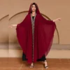 CHINEE Hot Selling High Quality Adult Women's Rhinestone Pearl Middle East Arabic Muslim Shawl Hooded Robe Cloak Dress for Women