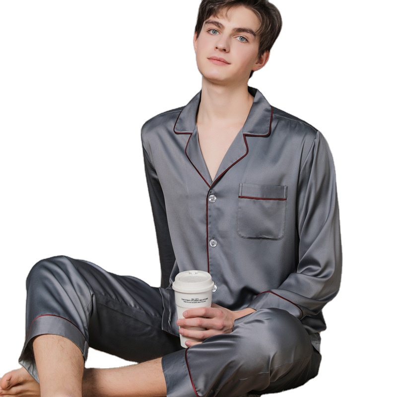 CHINEE Hot Selling Men's Home Clothing Silk Satin Robe Men's Pajama Set