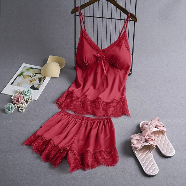 CHINEE-Hot-Selling-Sexy-Pajamas-Suit-Lace-Design-Womens-Pajamas-Ladies-Lace-Suit-Nightdress-With-Chest-Pad