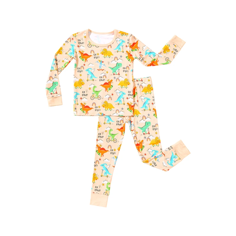 CHINEE Hot Selling Soft Bamboo Spandex Baby Pajama Set 2pc Clothing Sleeper Toddler Sleepwear Two Piece Long Sleeve Children Pyjama Set