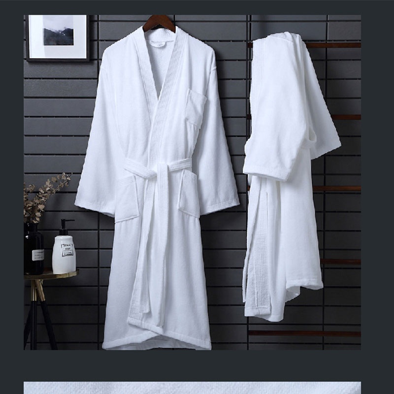 CHINEE Hotel Cotton Bathrobe Spring and Autumn Towel Pajamas Female Cotton Long Soft Absorbent Quick Drying Bathrobe LOGO