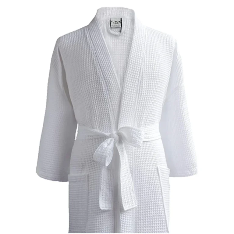 CHINEE-Hotel-Waffle-Bathrobe-100-Cotton-White-Robe-with-Custom-Embroidery-Logo