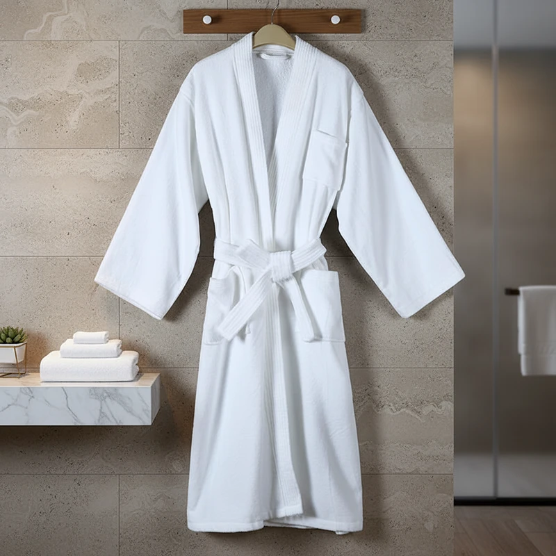 CHINEE Hotel and Guesthouse 100% Cotton Terry Towel Bathrobe Thickened Pure Cotton Soft Absorbent Bathrobe for Men and Women