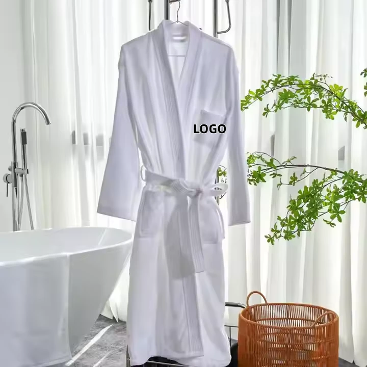 CHINEE Hotels Cutting Terry Fabric Bathrobe Luxury 100% Cotton Customized Bath Robe