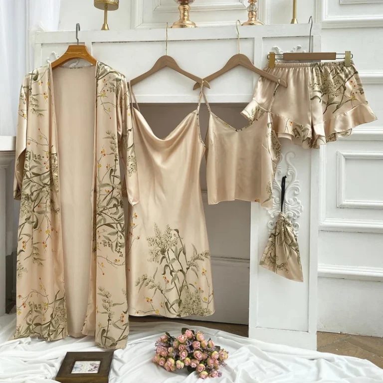 CHINEE-Imitated-Fabric-Nightdress-Set-Printing-Night-Dresses-for-Woman-Ice-Silk-Womens-Sleepwear