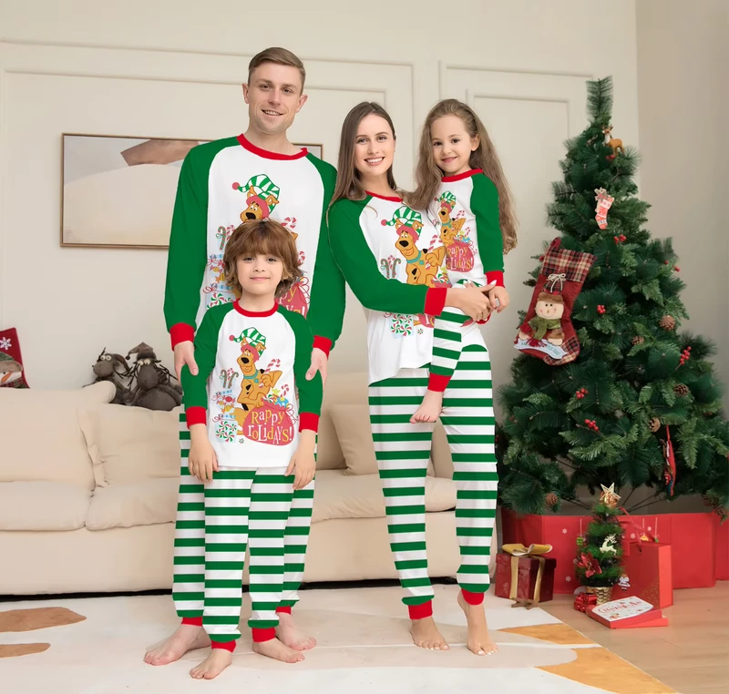 CHINEE In Stock Pajamas Matching Family Pyjamas Christmas Striped Women Christmas Pajamas