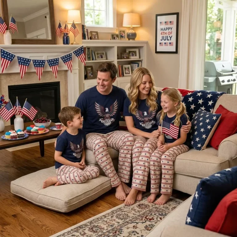 CHINEE-Independence-Day-OEM-Ladies-Summer-Home-Wear-Plus-Size-Women-Cartoon-Pajamas-Sets-Custom-Knitted-4th-of-July-Pyjamas-for-Family