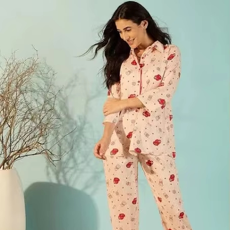 CHINEE Indian Handmade Cotton Pajama Set for Women Summer Block Print Lounge Wear set Bridesmaids Wedding pajama Personalized PJ Set