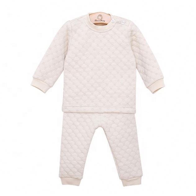 CHINEE Infant Kids Baby Toddler 100% Organic Cotton Knitted Casual Spring 2 Piece Sleepwear Pajamas for Children