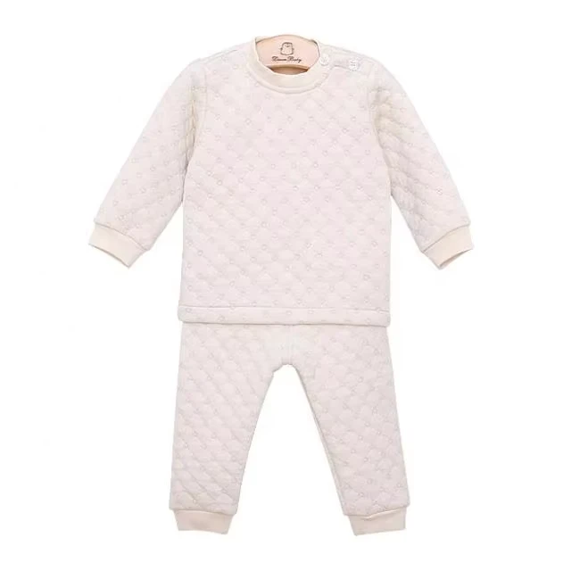 CHINEE Infant Kids Baby Toddler 100% Organic Cotton Knitted Casual Spring 2 Piece Sleepwear Pajamas for Children