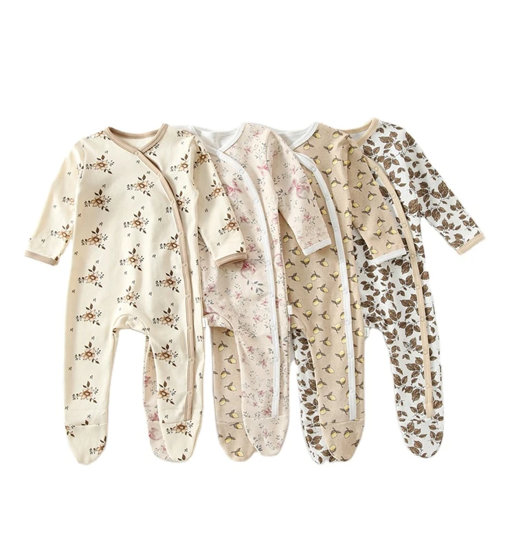 CHINEE Infant Sleepsuit 100% Organic Cotton Toddler Baby Kids Onesie Pajamas Bodysuit Sleeping Suit 3pcs Pajamas