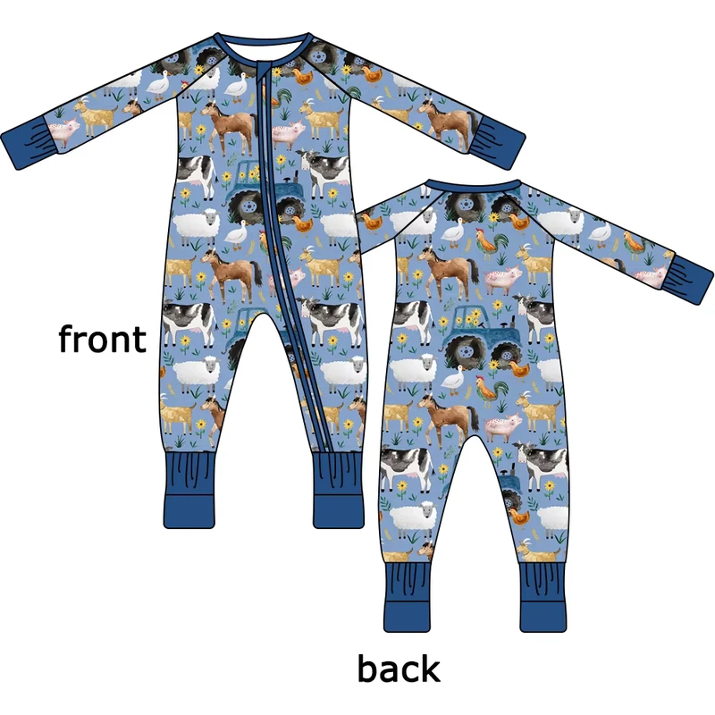 CHINEE Infant Sleepsuit 95% Bamboo Fiber Toddler Onesie Baby Kids Onesie Pajamas Bodysuit Sleeping Suit Magnetic Pajamas