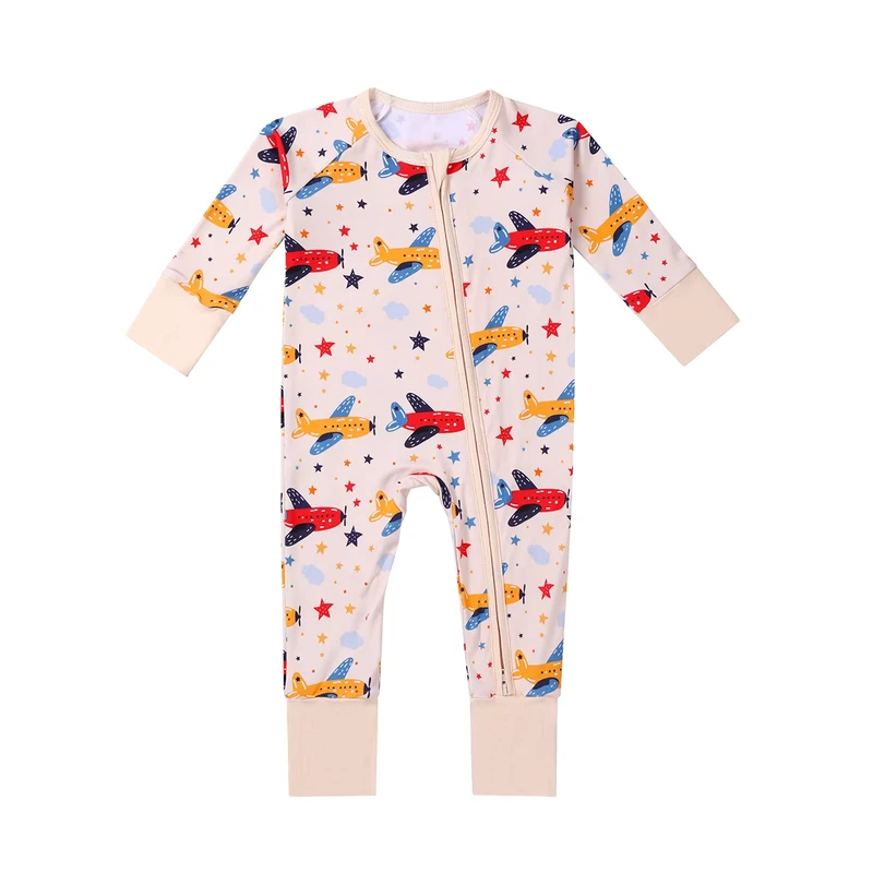 CHINEE Infant Sleepsuit 95% Bamboo Fiber Toddler Onesie Baby Kids Onesie Pajamas Bodysuit Sleeping Suit Magnetic Pajamas