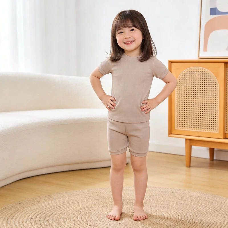 CHINEE Infant Toddler Kids Girls Boys Summer Short Sleeve Tee Top and Shorts 2 Pcs Sleepwear Pajamas Pjs Set