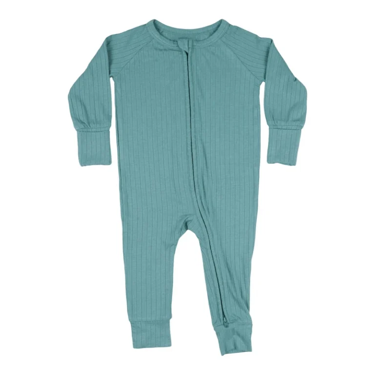 CHINEE-Infant-Toddler-Solid-Color-Two-Way-Zipper-Long-Sleeve-Footless-Romper-Pajama-Baby-Ribbed-Zip-up-Romper