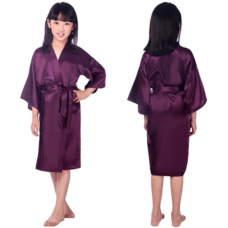 CHINEE Kacvecustom Custom Summer Baby Spa Robes Breathable Silk Satin Bath Robes for Kids
