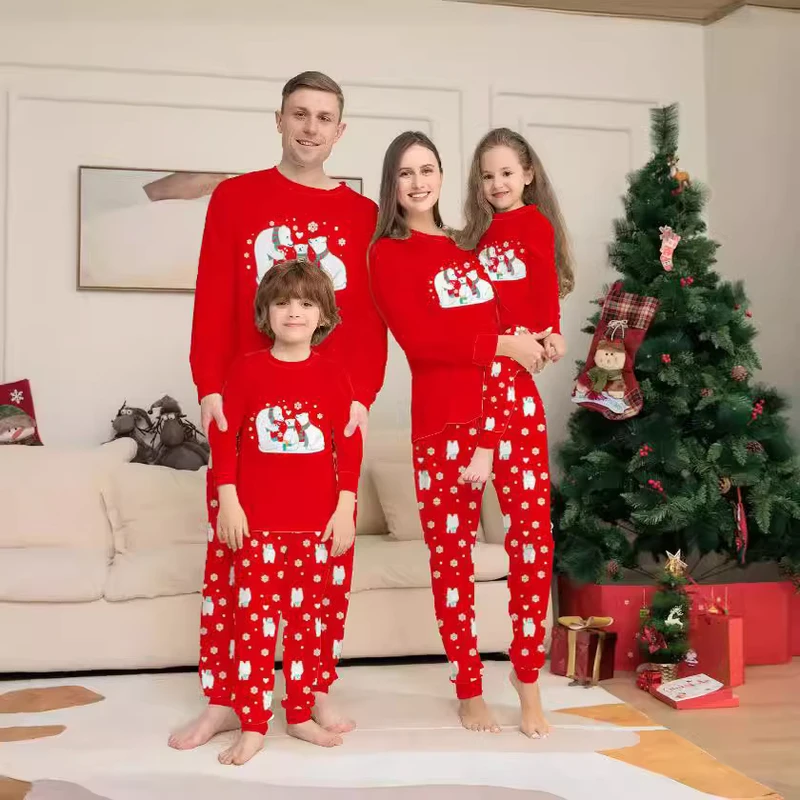 CHINEE Kid Christmas Casual Pajamas Cute Holiday Sleepwear for Boys & Girls Matching Family Pajama Sets Breathable Long Sleeve