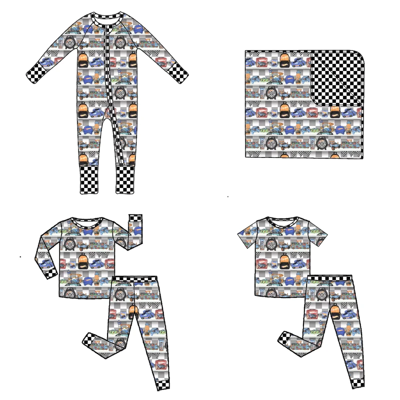 CHINEE Kids Bamboo Pyjamas Colorful Print Newborn Baby Girl Zippy Two Ways One Pc Pjs Bamboo