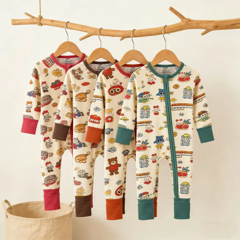 CHINEE-Kids-Bamboo-Romper-Baby-Zippy-Sleeper-Infant-Sleepwear-Pajama-Set-ODM-Manufacturer-Direct-Fast-Delivery-Custom