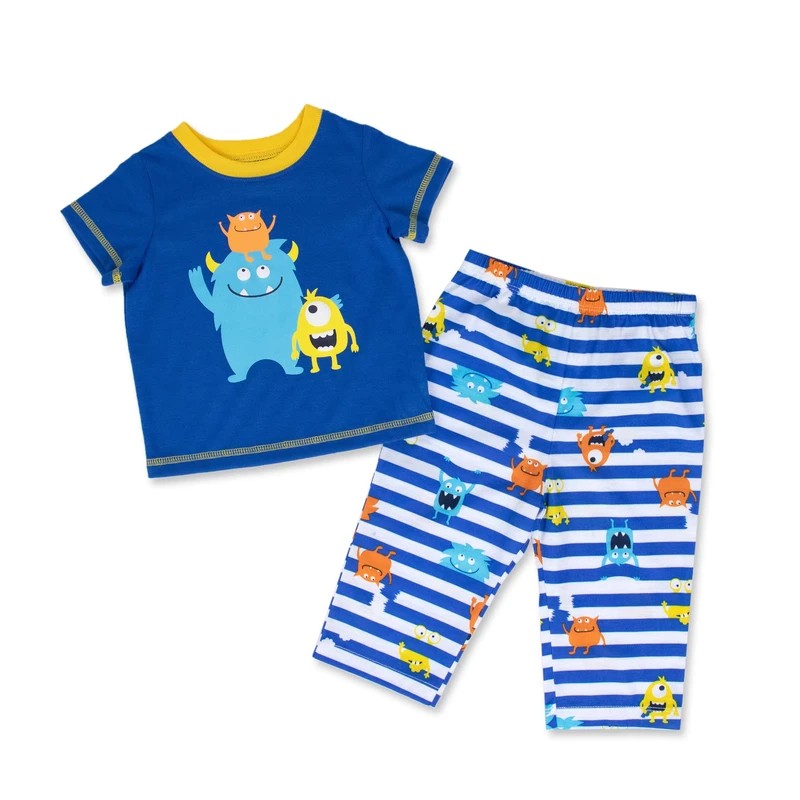 CHINEE Kids Boys Summer Cartoon Comfortable Flame Retardant 100% Cotton Custom OEM Sublimation Toddler 3 Piece Pajama Set