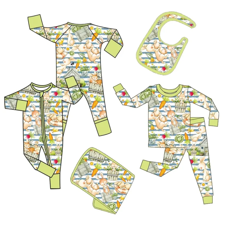 CHINEE-Kids-Clothing-Vintage-Character-Printed-Breathable-Bamboo-Baby-Pajamas-Newborn-Baby-Clothes-Kids-Clothing-1