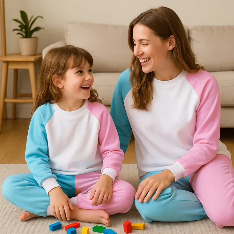 CHINEE-Kids-Girls-Clothing-Sets-Long-Sleeve-Pajamas-Set-Cotton-Loungewear-Mother-and-Me-Matching-Sleepwear-Children-Clothes