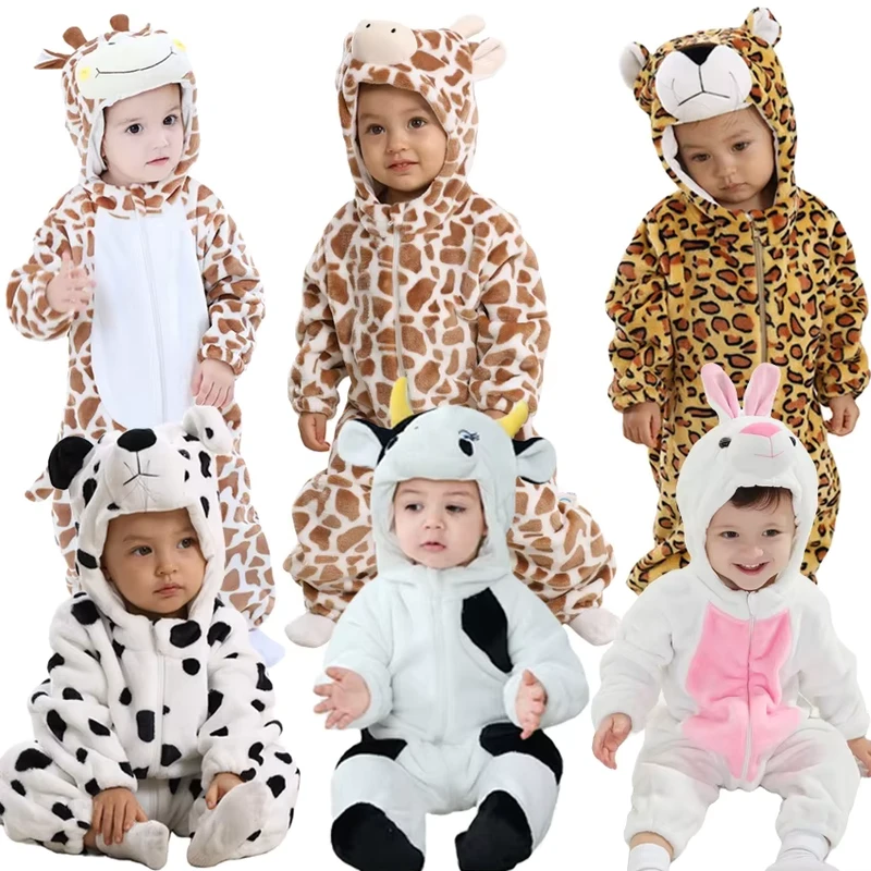 CHINEE Kids Onesie Animal Baby Rompers with Zipper Closure Rabbit Pajamas for Children