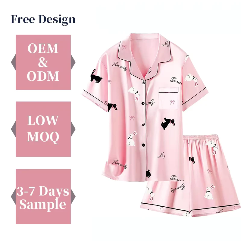 CHINEE Kids Sleepwear for Girls and Boys Kids Baby Pajamas Customized Satin Silky Pjs Set Kids 2Pcs Button
