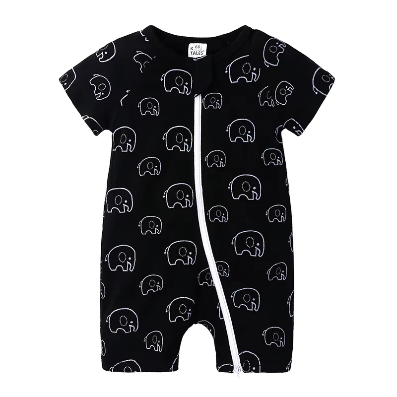 CHINEE Kids Tales Newborn & Baby Clothing Casual Animal Pattern One Piece Pajamas for Boys Girls Summer Crawling Clothes Button Closure