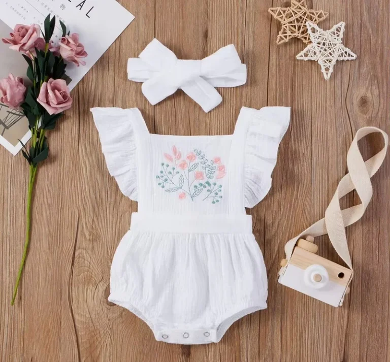 CHINEE-Kids-Wear-Boys-Girls-Baby-Vintage-Romper-Baby-Sleepwear-With-Flower-Pattern-for-Infant-Wearing