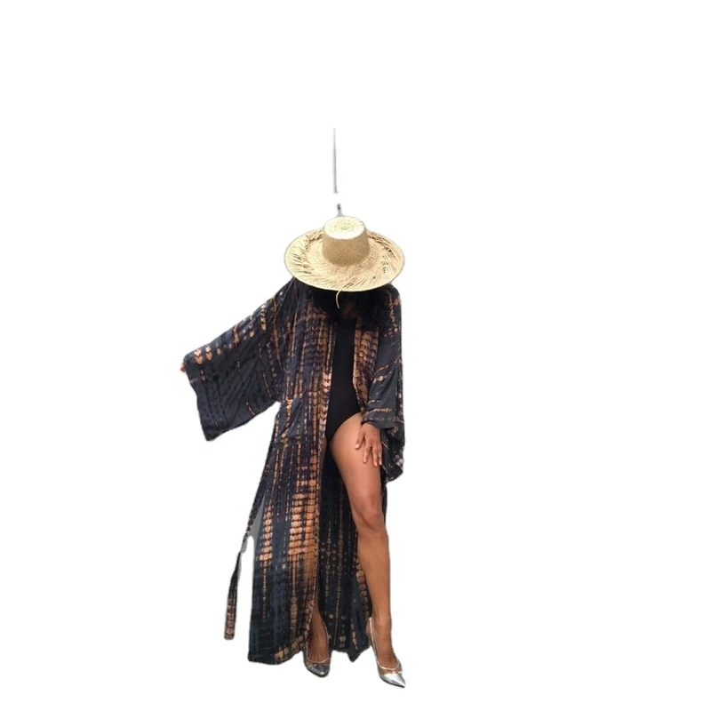 CHINEE Kimono Dress Long Kimono Robe Summer Unisex Kimono Tall Women Vacation Holiday Tie Dye Kimono