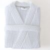 CHINEE Kimono Waffle Robe Lightweight 100% Cotton Spa Robe Summer Autumn All Day Lounging Breathable Quick Dry