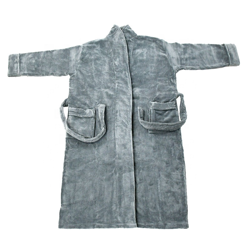 CHINEE Kinsery 100% Polyester Thickened Coral Fleece Bathrobe Household