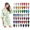 CHINEE Knee-Length Silk Satin Kimono Robes for Women Solid Color for Spa Wedding Party Morning Gowns for Brides Bridesmaids