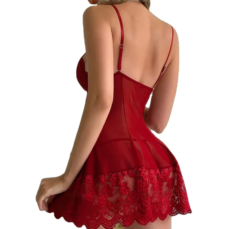 CHINEE Lace Night Dress for Woman Plus Size Women's Sleepwear Evening Dress Short