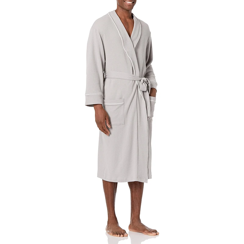 CHINEE Latest Design Custom Green Bathrobes for Men Super Water Absorbent Cotton and Silk Sleepwear New Men Bathrobe