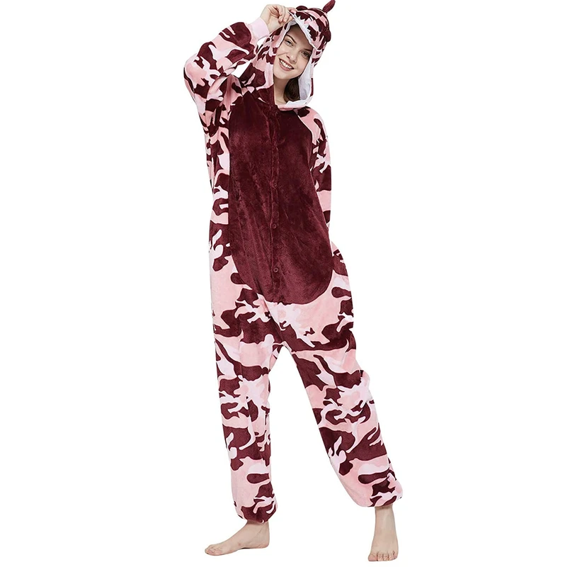 CHINEE Latest Design Solid Women's Fleece Onesie Plus Size Footed Pajamas High Quality Luxury Winter Relaxation Wear