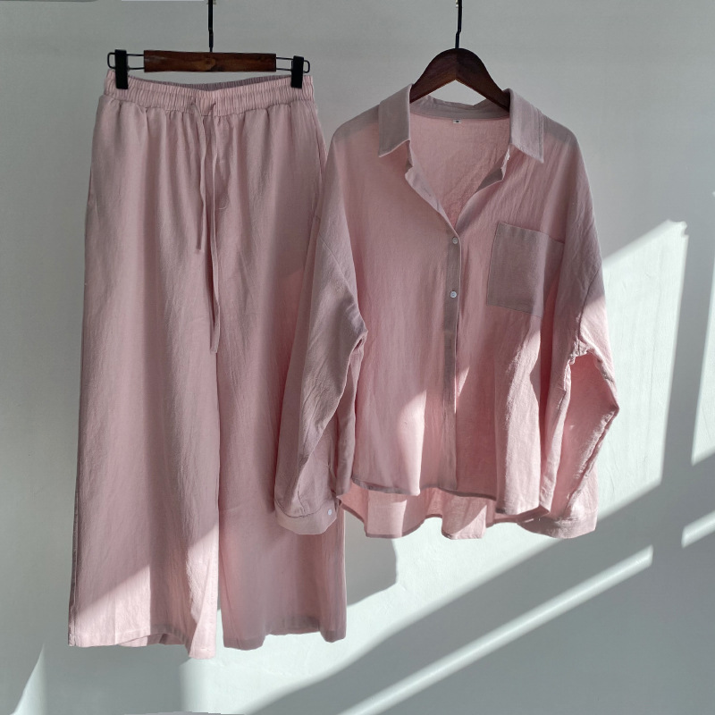 CHINEE Latest High Quality Breathable Longewear Cotton and Linen Loungewear Women Sets