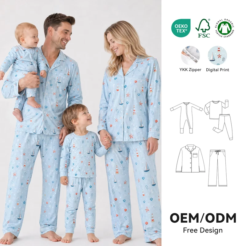 CHINEE Lenzing Tencel Modal Family Matching Pajamas Private Label Custom Sleepwear OEM ODM OEKO TEX Certified Manufacturer