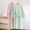 CHINEE Lightweight Breathable Summer Kimono Cotton Gauze Robe for Women and Men Boho Spa Maternity Robe