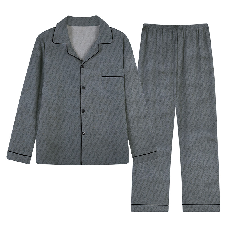 CHINEE Lightweight Men's Pajamas Spring fall Long sleeve Loungewear Set With Stylish Print
