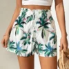 CHINEE Linen Floral Pajama Sleep Shorts for Women
