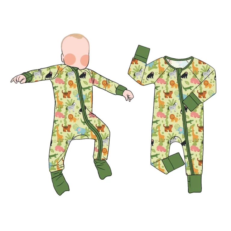 CHINEE-Little-Glow-Kid-Custom-Butter-Soft-Bamboo-Zipper-Romper-Casual-Print-Baby-Pajamas-for-Kids