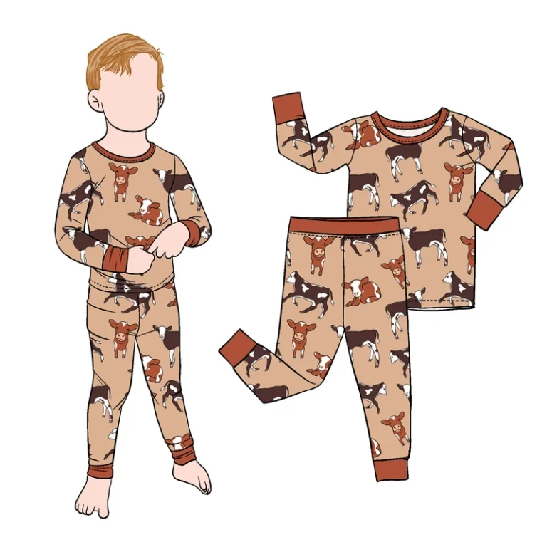 CHINEE-Little-Glow-Kid-Custom-Pattern-Printed-Children-Long-Sleeve-Bamboo-2pc-Pajamas-Kids-Boys-Clothing-Sets