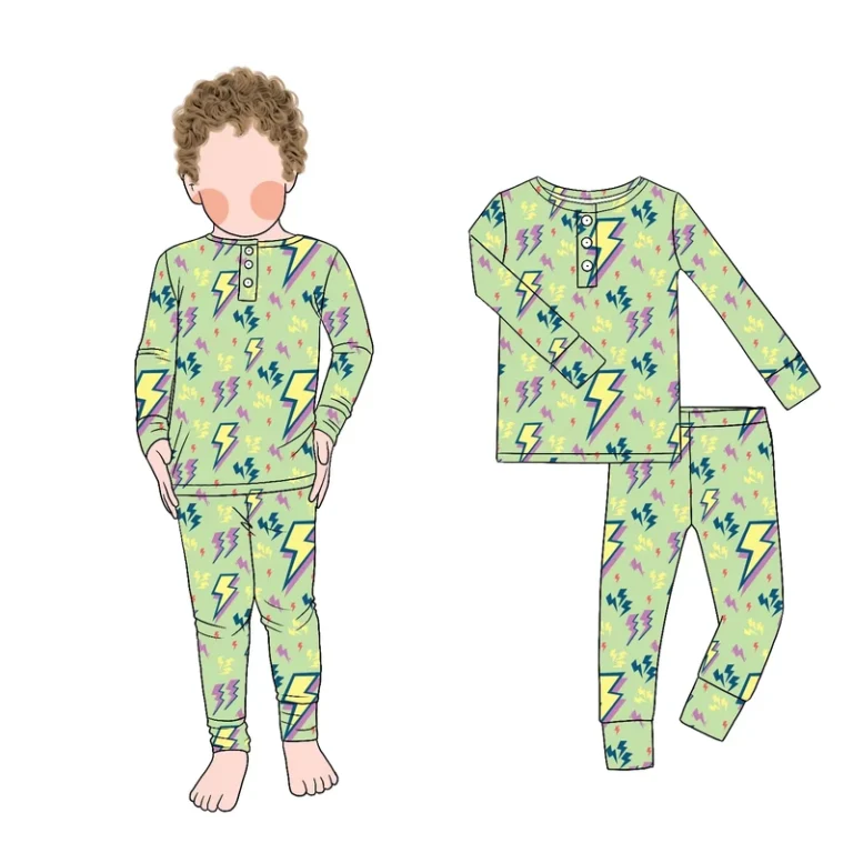 CHINEE-Little-Glow-Kid-Good-Quality-Long-Sleeve-And-Pants-Two-piece-Pajamas-Spring-Autumn-2pc-Set-With-Buttons-Kids-Pajamas