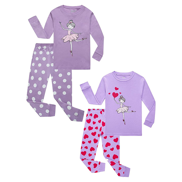 CHINEE Long Nightgown Kids & Toddler Girls Long Sleeve with Pants Sleeping Pajamas 2 Piece Cartoon Custom Pajama Set