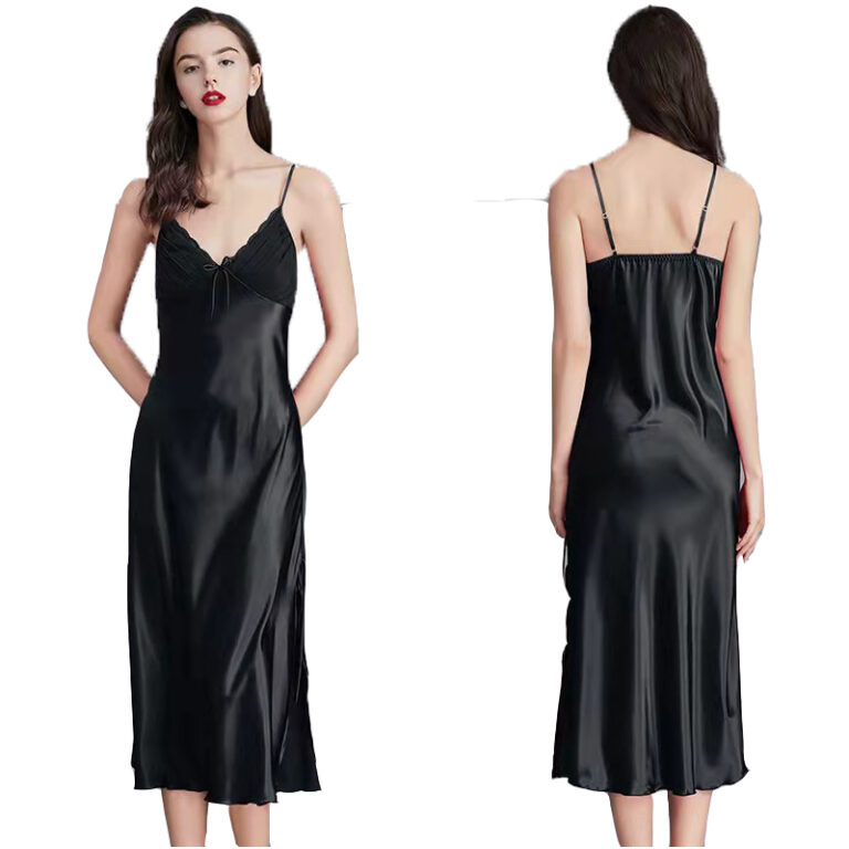 CHINEE-Long-Solid-Satin-Ladies-Backless-Nightgown-Night-Dress-Plus-Size-Women-Lingerie-V-Neck-Nightwear