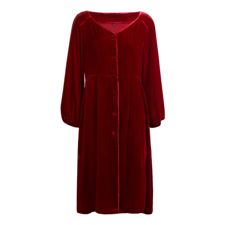 CHINEE-Long-Velvet-Dress-Women-V-Neck-Nightdress-Long-Sleeved-French-Nightdress-Silk-Lining-Velvet-Nightgown-Home-Clothes