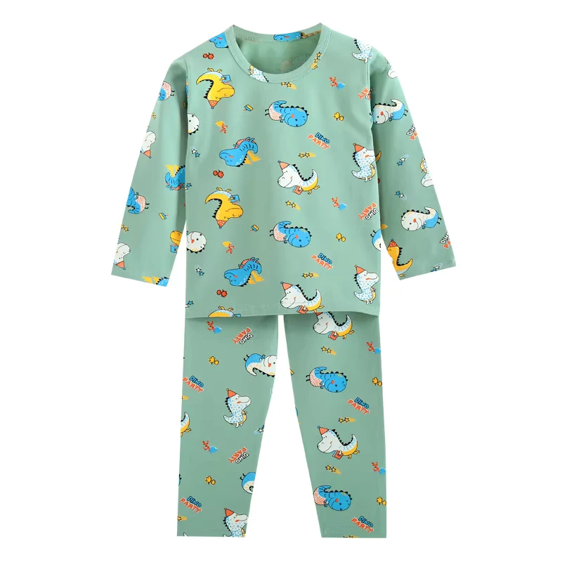 CHINEE Loungewear Sleepwear Suit for Boys Girls Baby Children Infant Long sleeved Home Wear Pajamas Cartoon Printed Breathable Pajamas